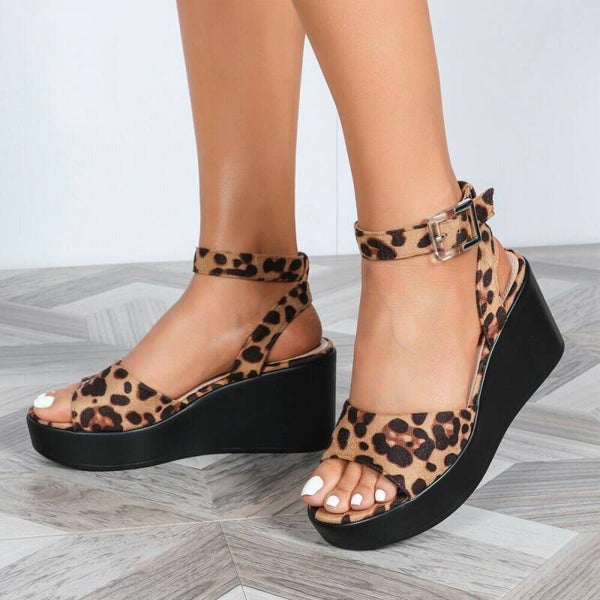 Leopard Wedge Sandal