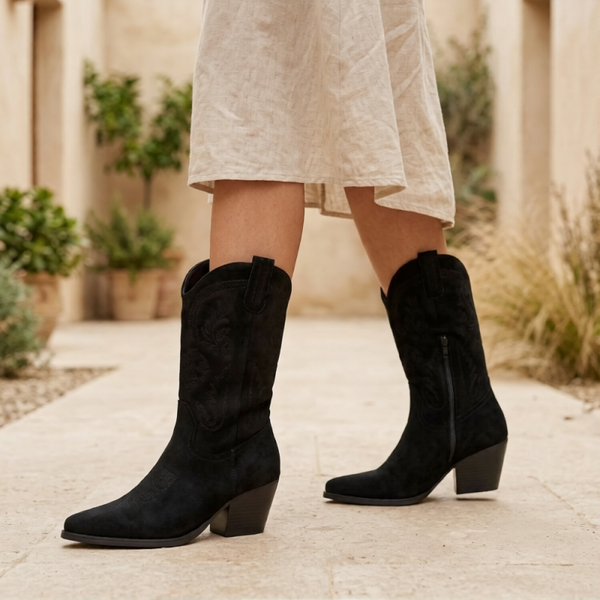 Western boot met fraai borduursel