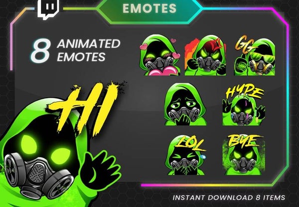 8 Neon Gas Mask Emotes