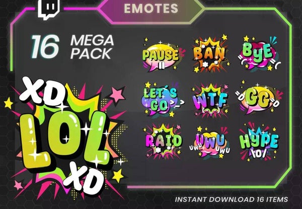 16 Comic Text Emotes