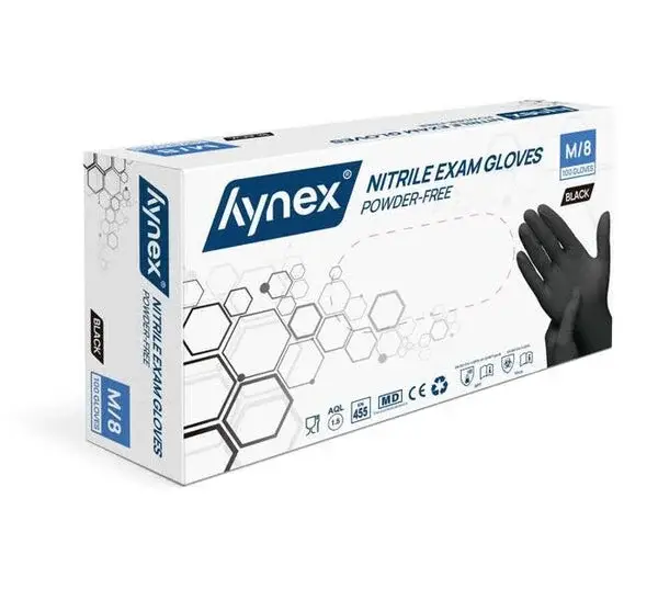 voordeelverpakking! 10 doosjes Hynex Nitril Handschoenen Zwart - maat XL- Poedervrij & Latexvrij | Geschikt voor Voedselverwerking