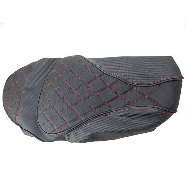 Buddydek/ zadelhoes Regia Luxe Stiksel Zwart/Rood – Vespa Sprint