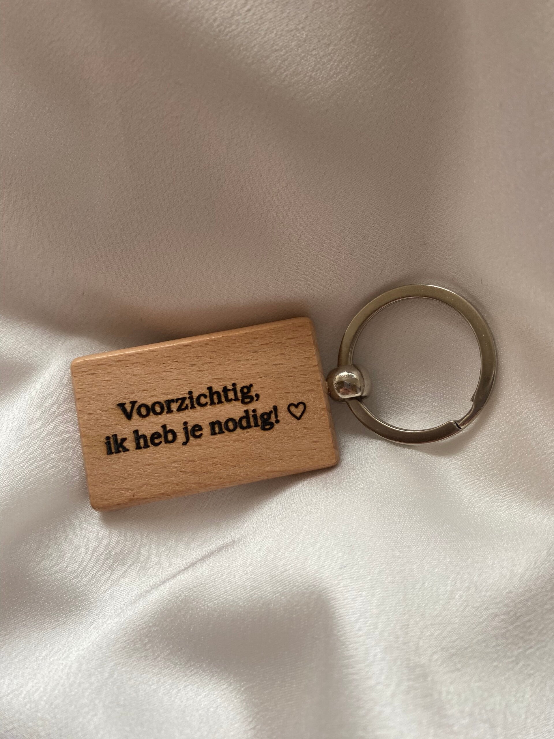 Sleutelhanger met tekst - hout