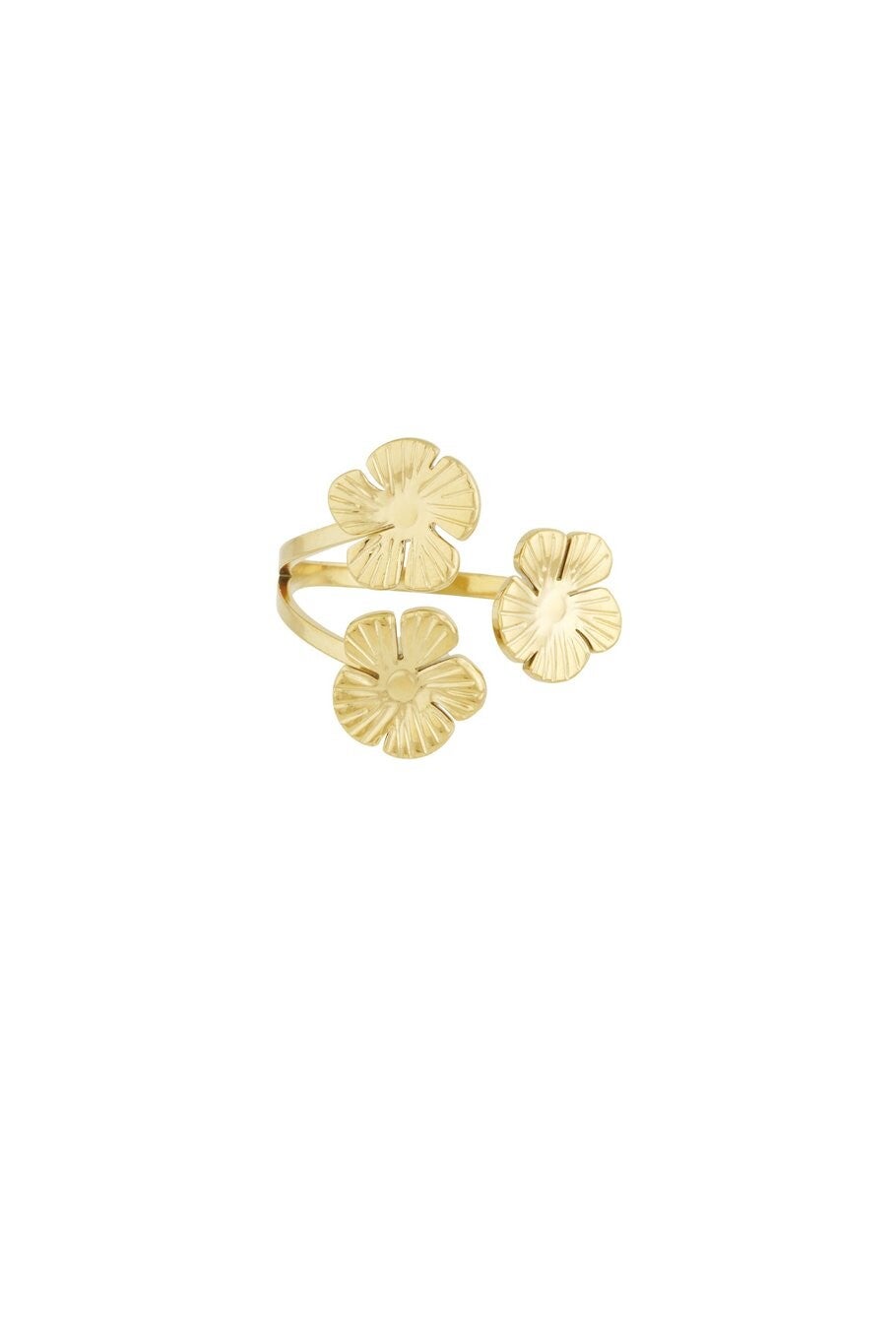 Florarl trio ring - goud