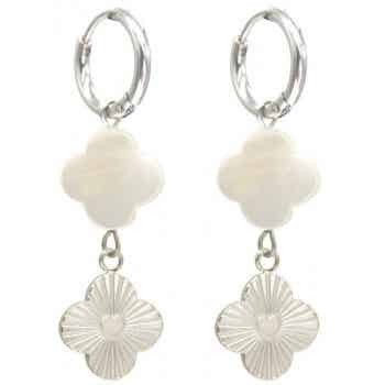 Klaver oorbellen - zilver