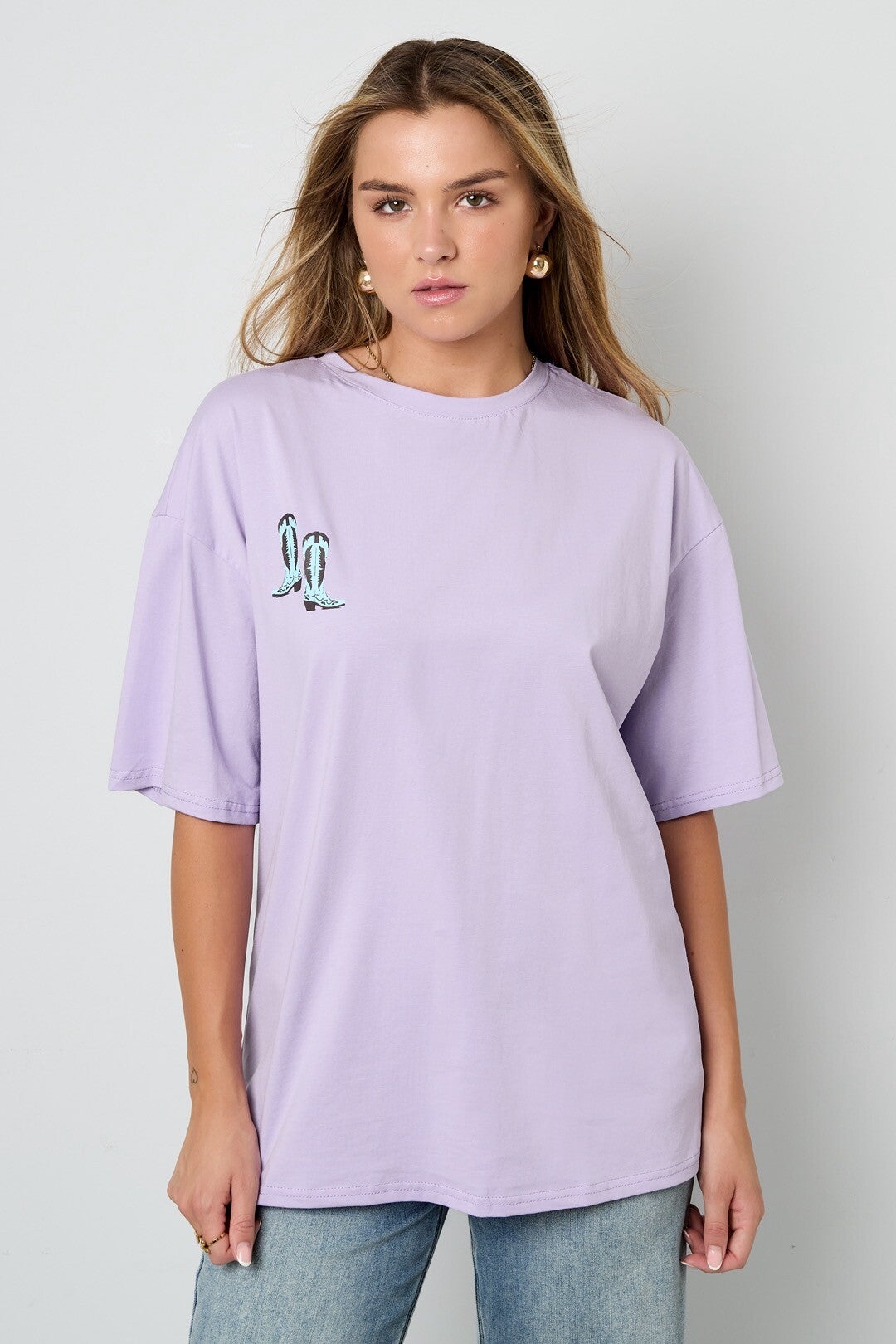 T-shirt Cowboylaarzen - Lila