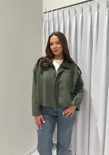 Suède Jas - Donker groen