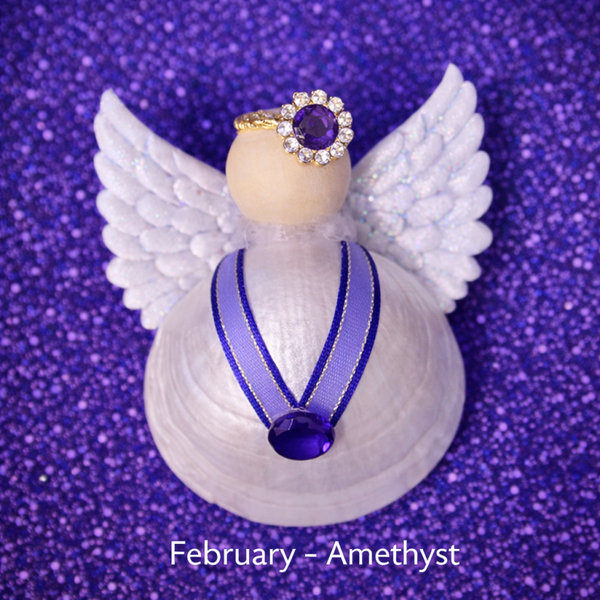 💜 FEBRUARY – AMETHYST  Peace • Intuition • Spiritual clarity • Protection