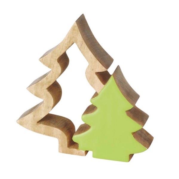 Boltze Figur Tannenbaum Mangoholz 19 cm