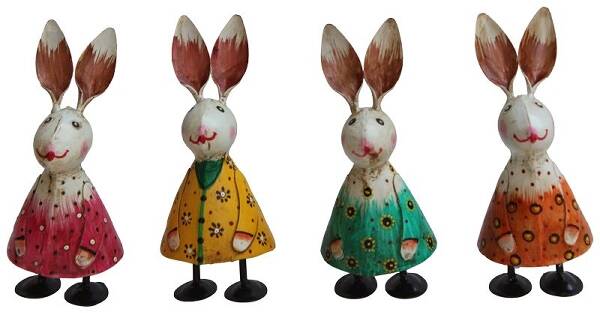 Hase Kanu, Metall, 7x6x15 cm