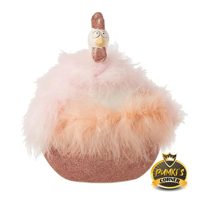 J-Line Figur Huhn Diva rosa/weiss 22 cm POS050081/01
