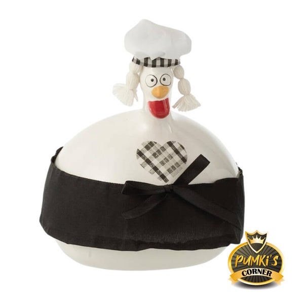 B2B J-Line Figur Huhn Miss schwarz/weiss 22 cm POS050019