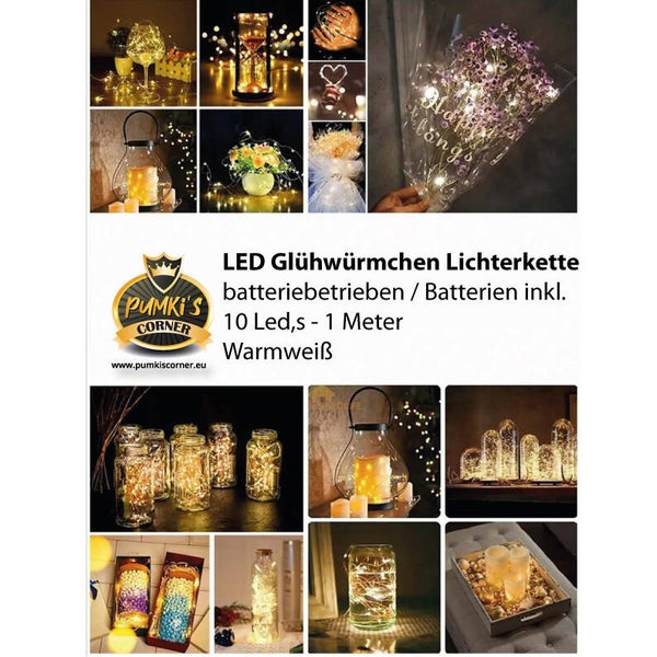 LED Glühwürmchen Lichterkette 10 Led's / 1 Meter