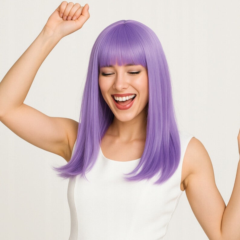 Lange lila Perücke Einheitsgröße