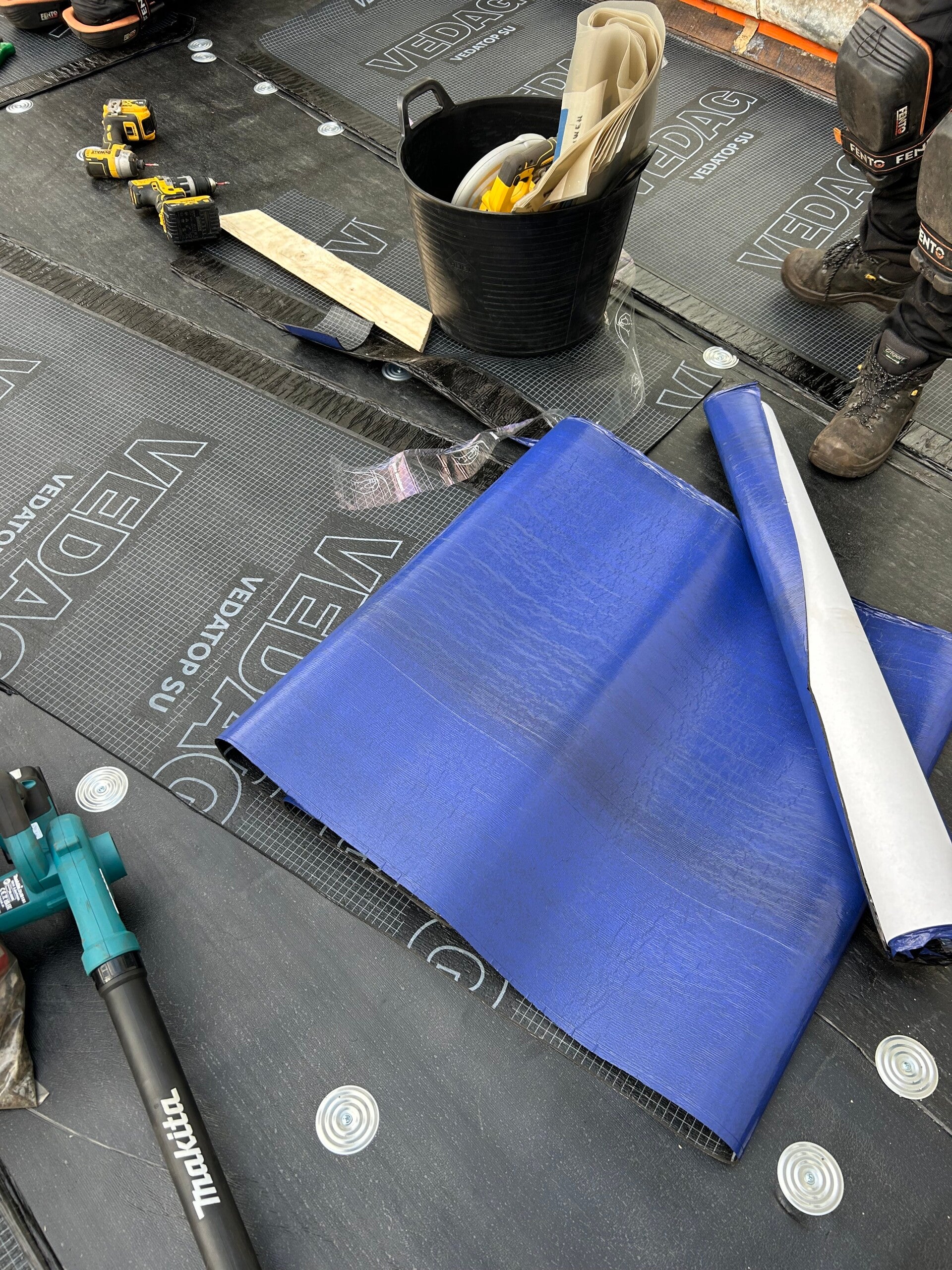 Het bitumen goed branden