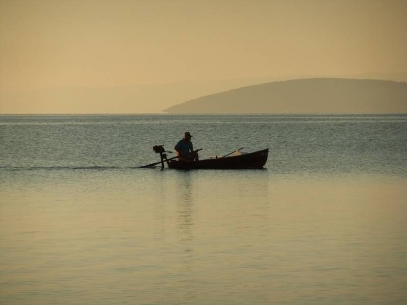 Fisherman on boat