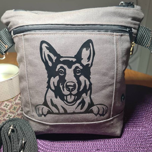 Gassitasche Gassitasche, braun Schäferhund, Crossbody bag Lailabag Canvas