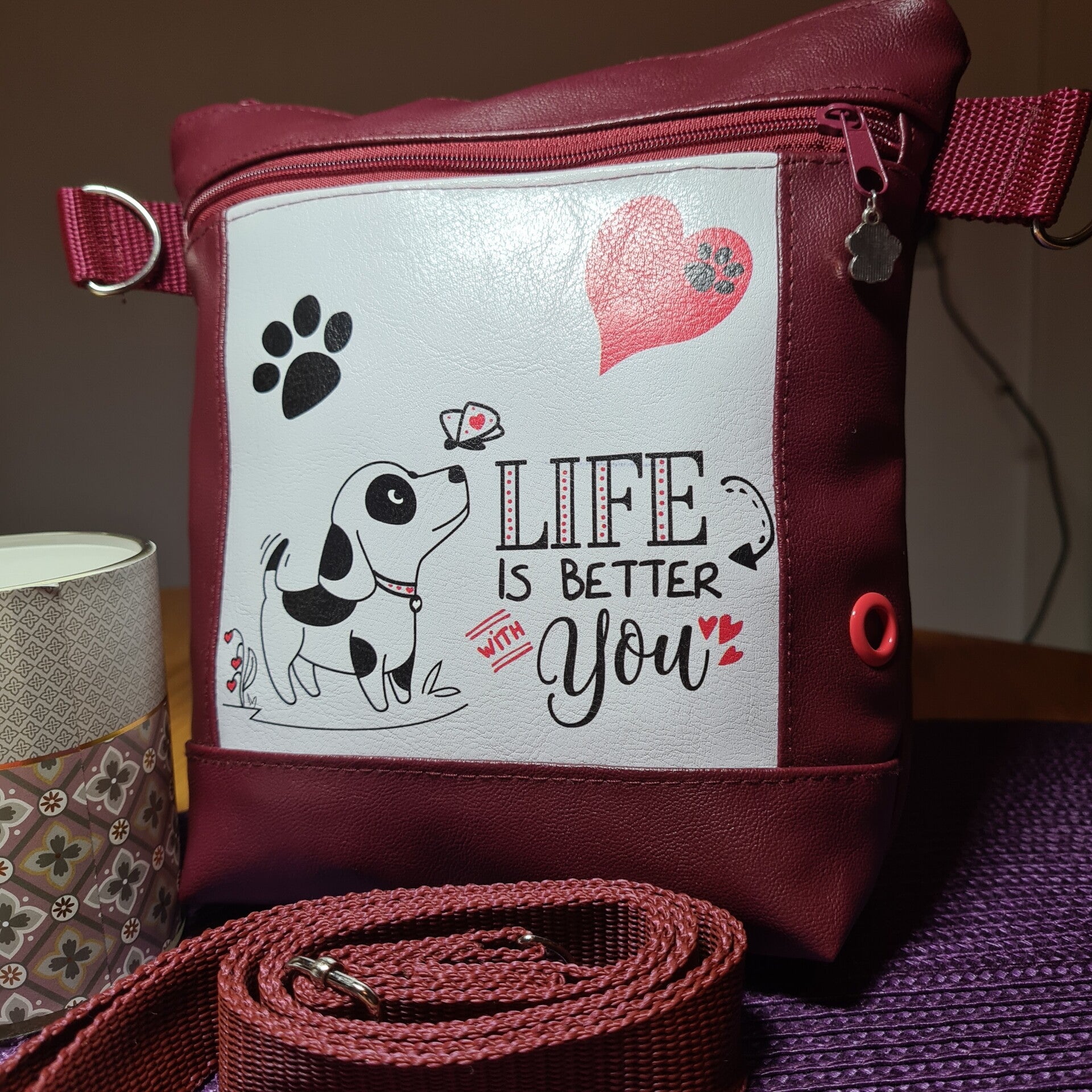 Praktische Gassitasche / Gürteltasche / Schultertasche für den Hundespaziergang