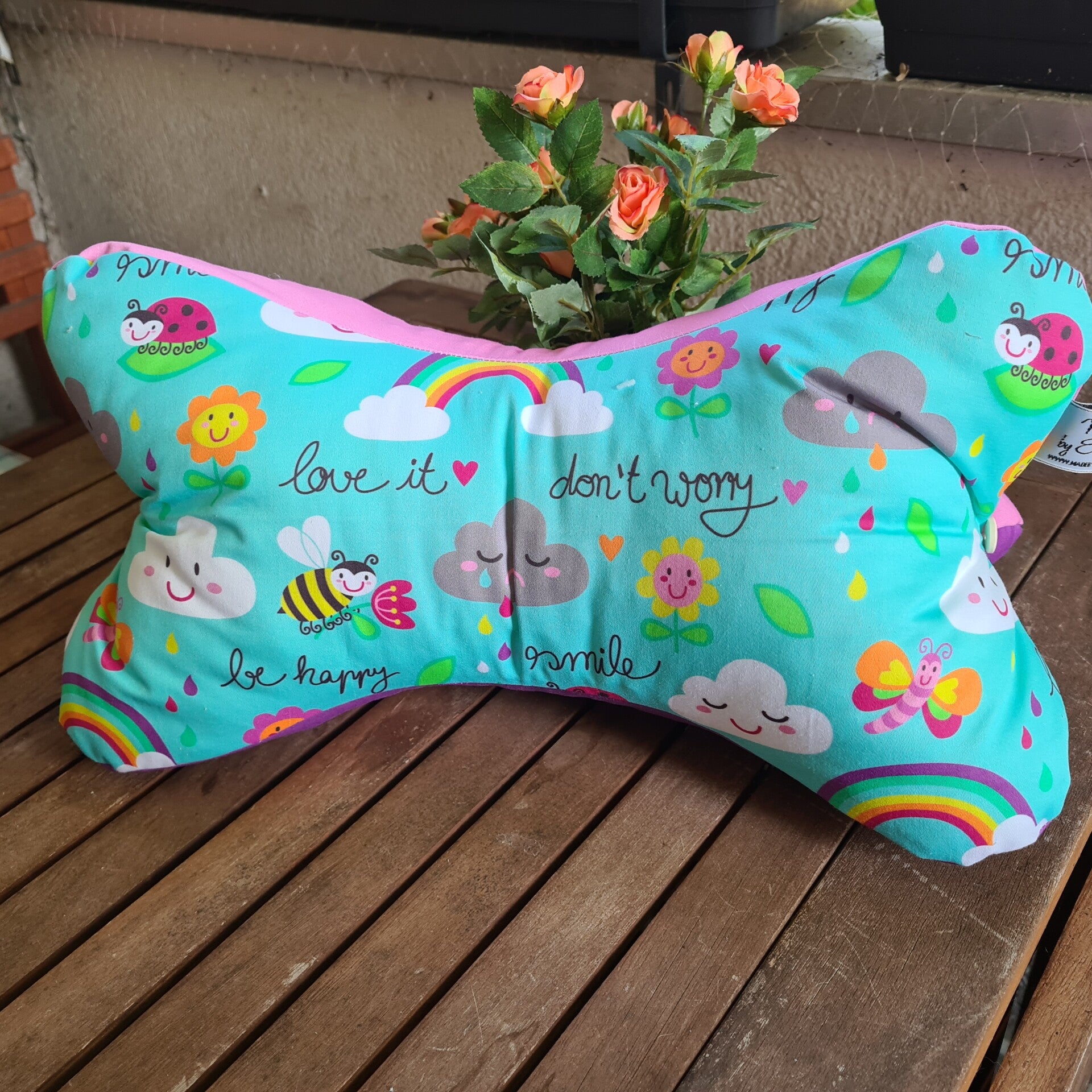 Leseknochen / Nackenkissen bunt