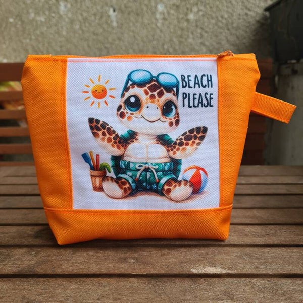 Kosmetiktasche Strand – Kulturbeutel wasserfest – Beach Please – Make up Tasche - Waschtasche