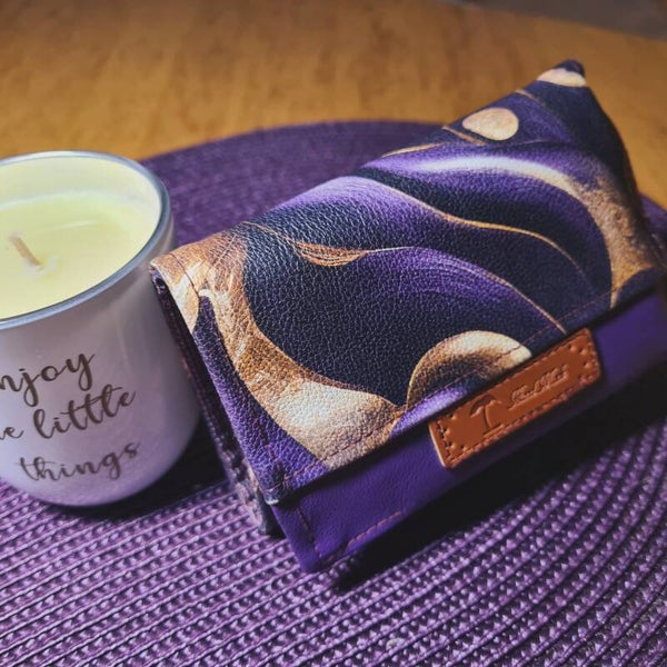 Geldbörse lila-gold Kunstleder