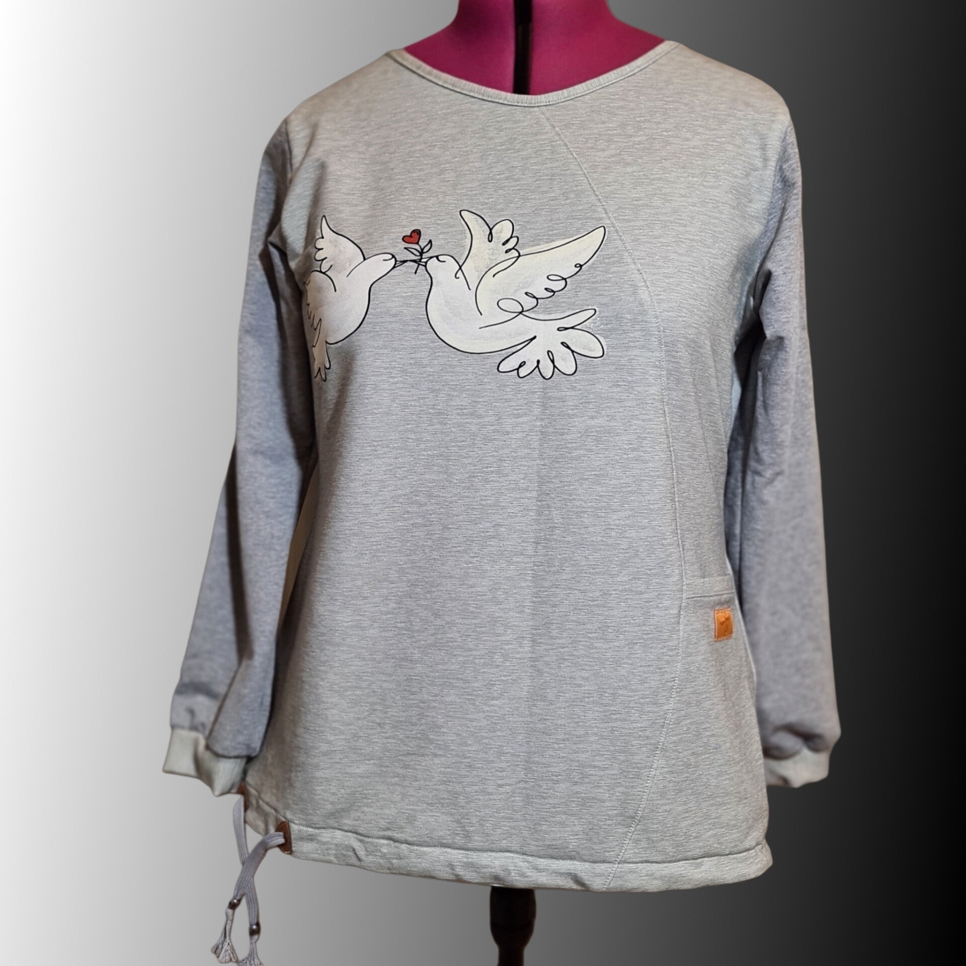 Einzigartiger Damen Hoodie Größe 44 – Motiv "Frieden" – Handgefertigt & Individuell