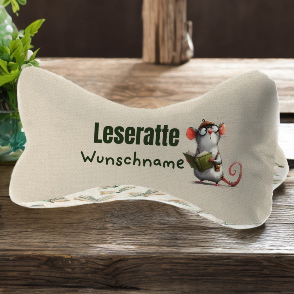 Leseknochen / Nackenkissen Leseratte