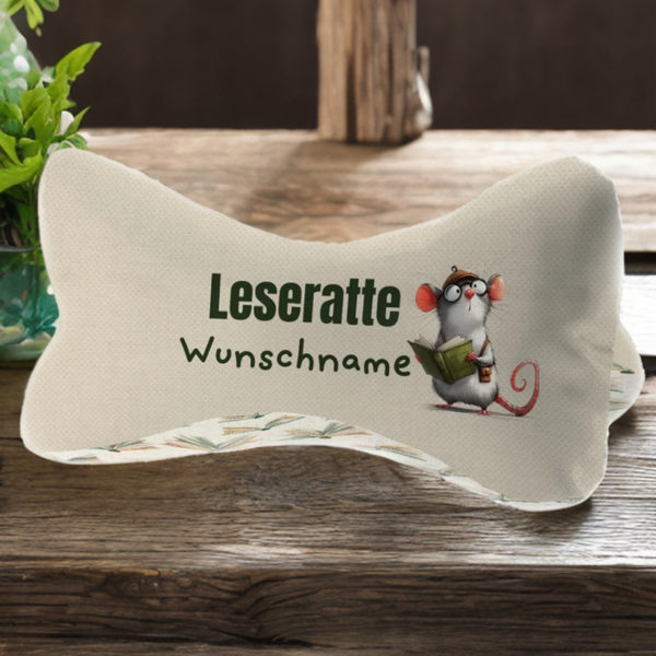 Leseknochen / Nackenkissen Leseratte
