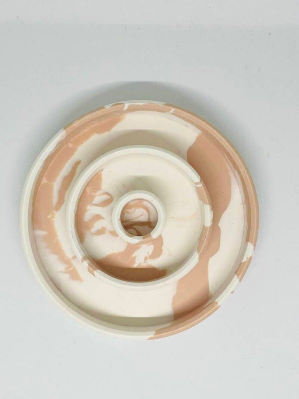 Kaarshouder rond Creme/Roze