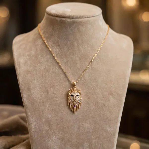 Lion gold necklace