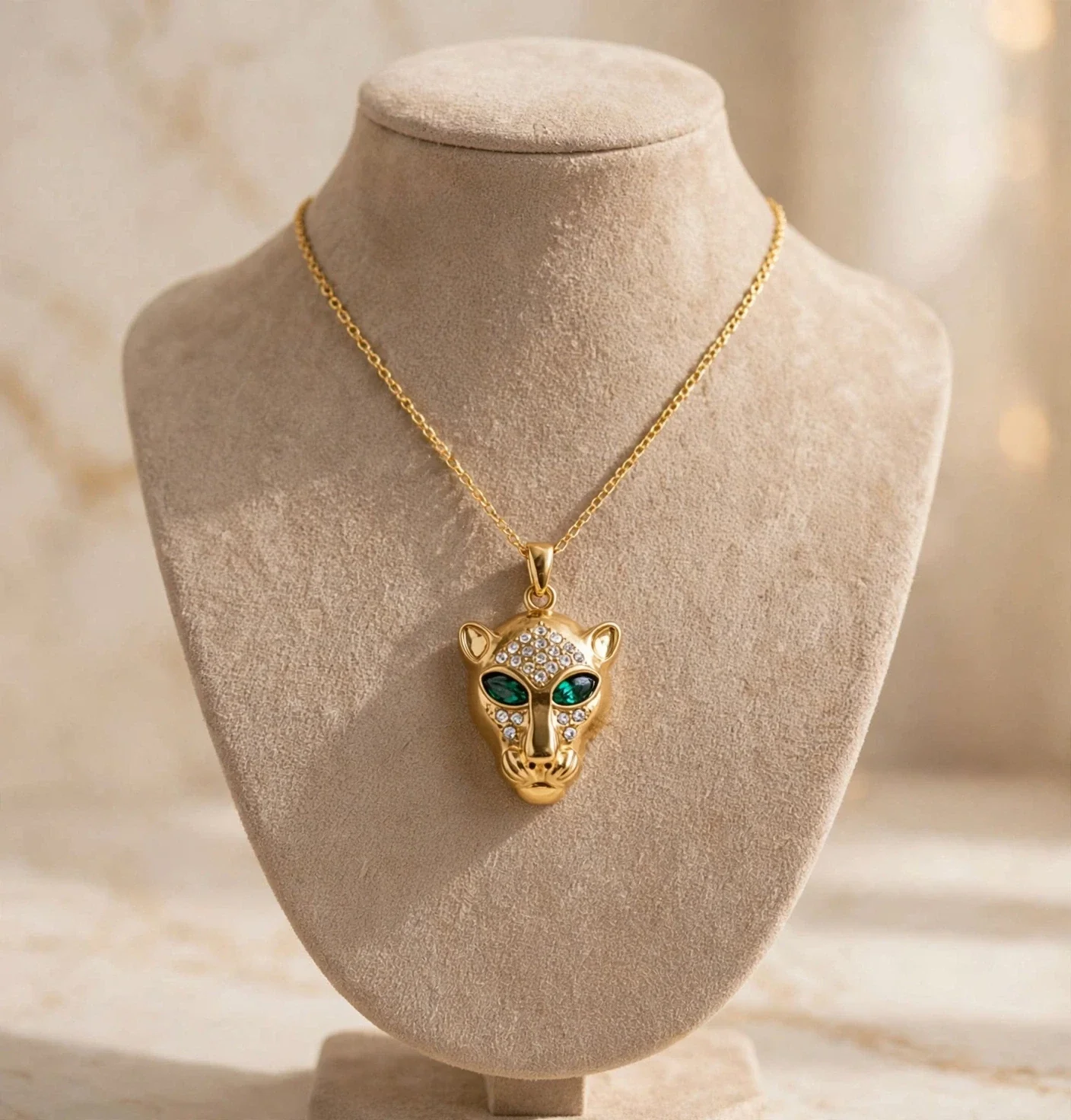 Leopard gold necklace