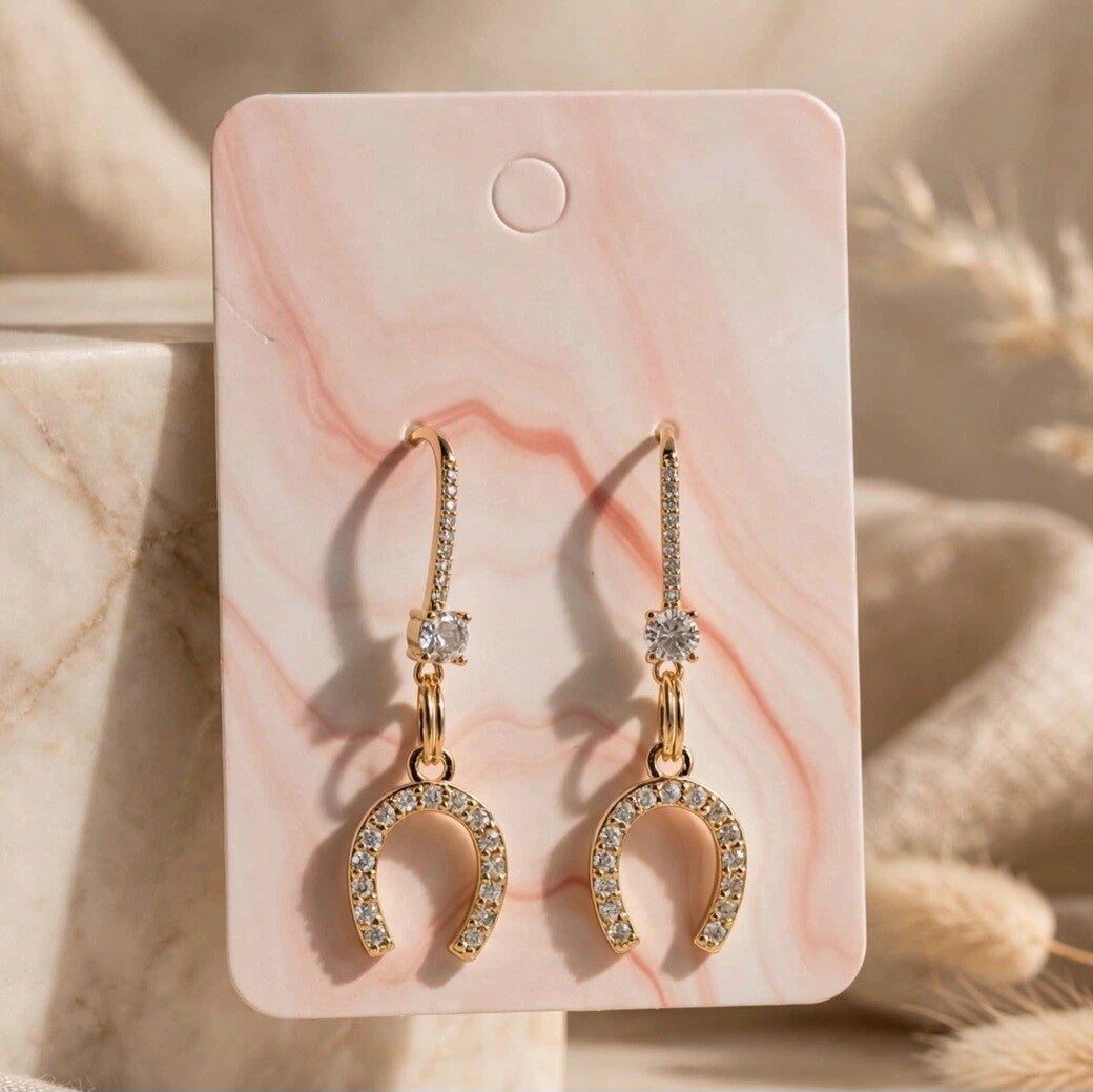 Earrings golden horseshoe