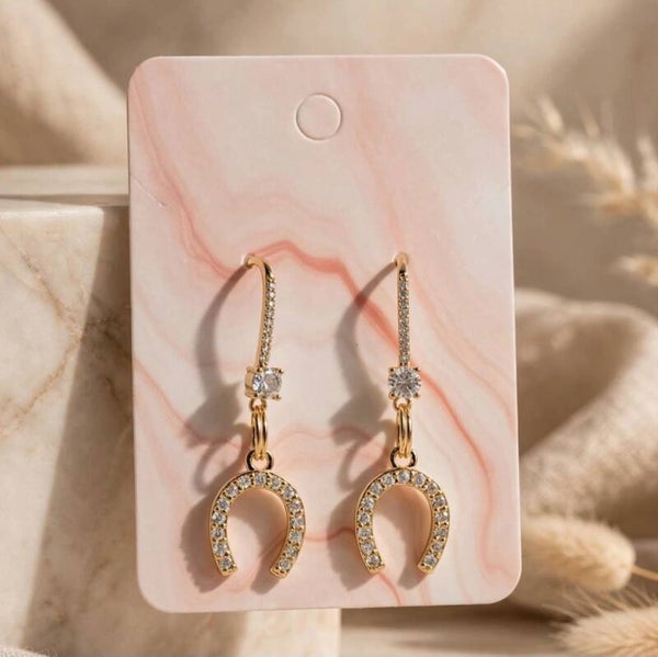 Earrings golden horseshoe