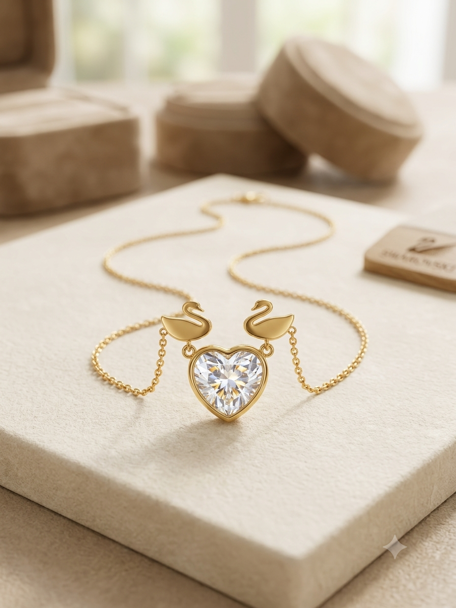 Swan necklace gold