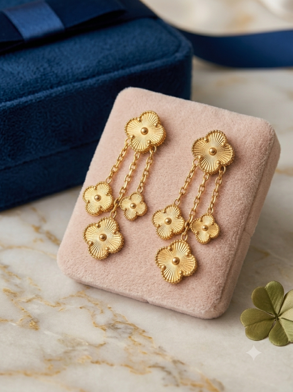 Earrings clover gold
