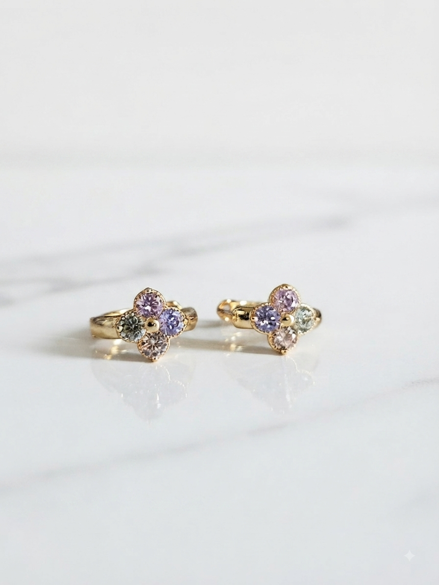 Earrings multi flower
