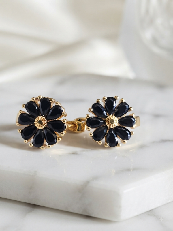 Earrings black velvet