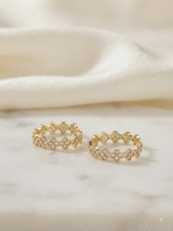 Golden clover small hoops