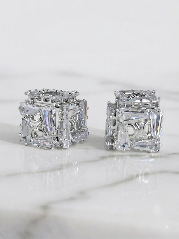 Zirconia cube earrings celeste