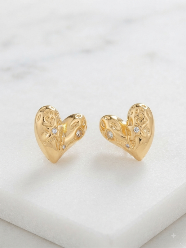 Earrings hearts of gold