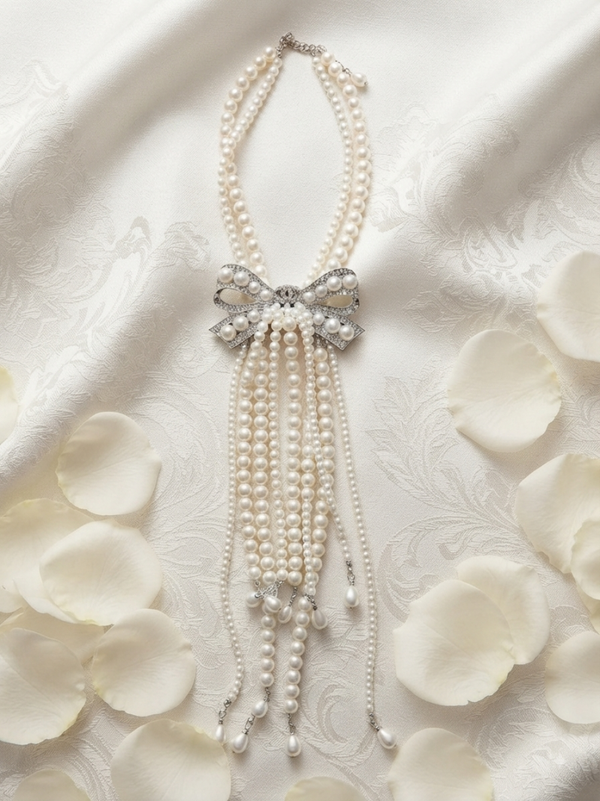 Necklace big pearls