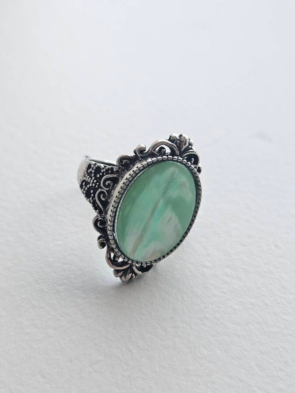 Ring green aventurine