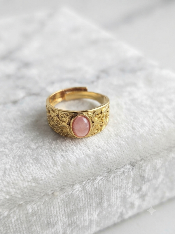 Ring rose quartz