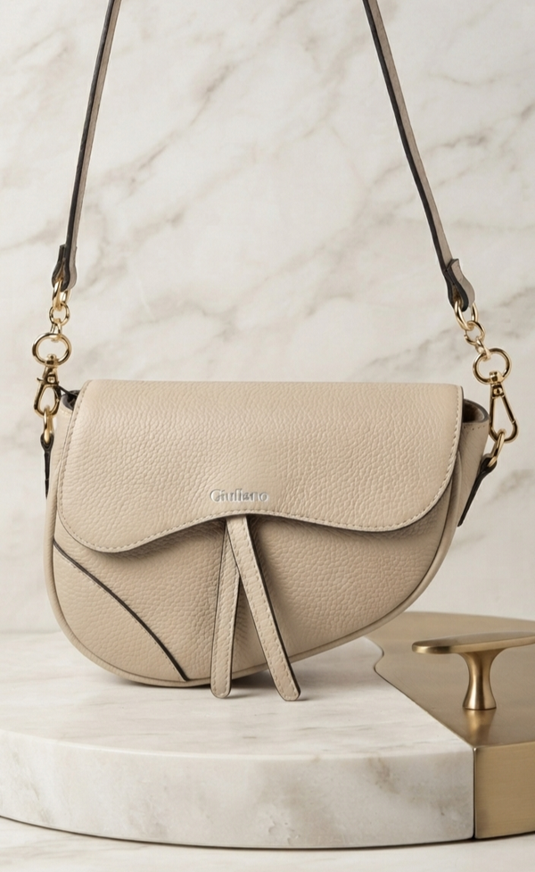 Sadle Bag beige 100% leer