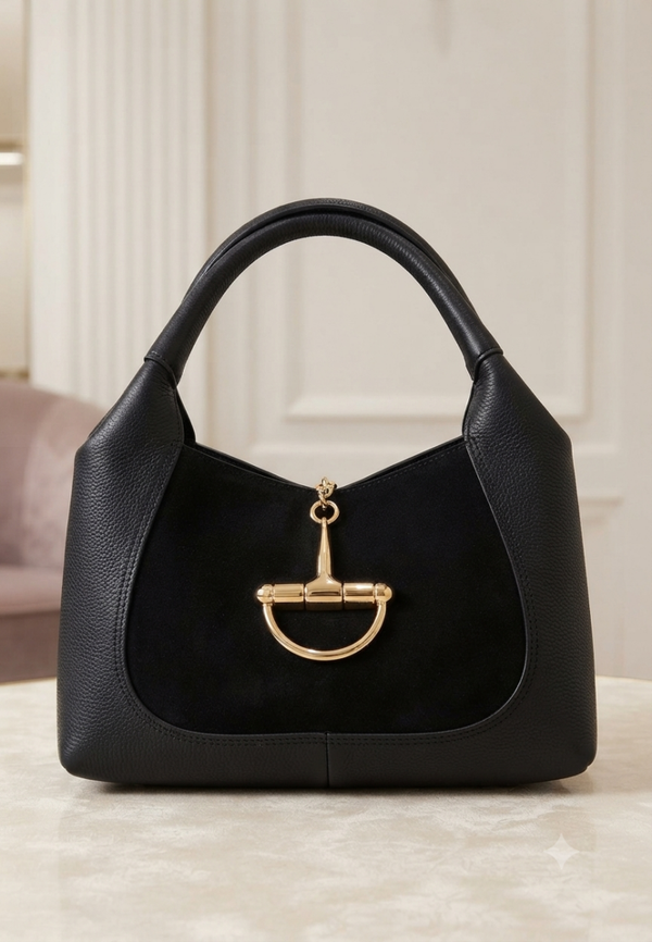 Bag Horsebit zwart 100% leer