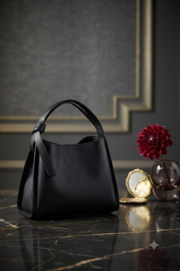 Bag Less is more 100% leer zwart