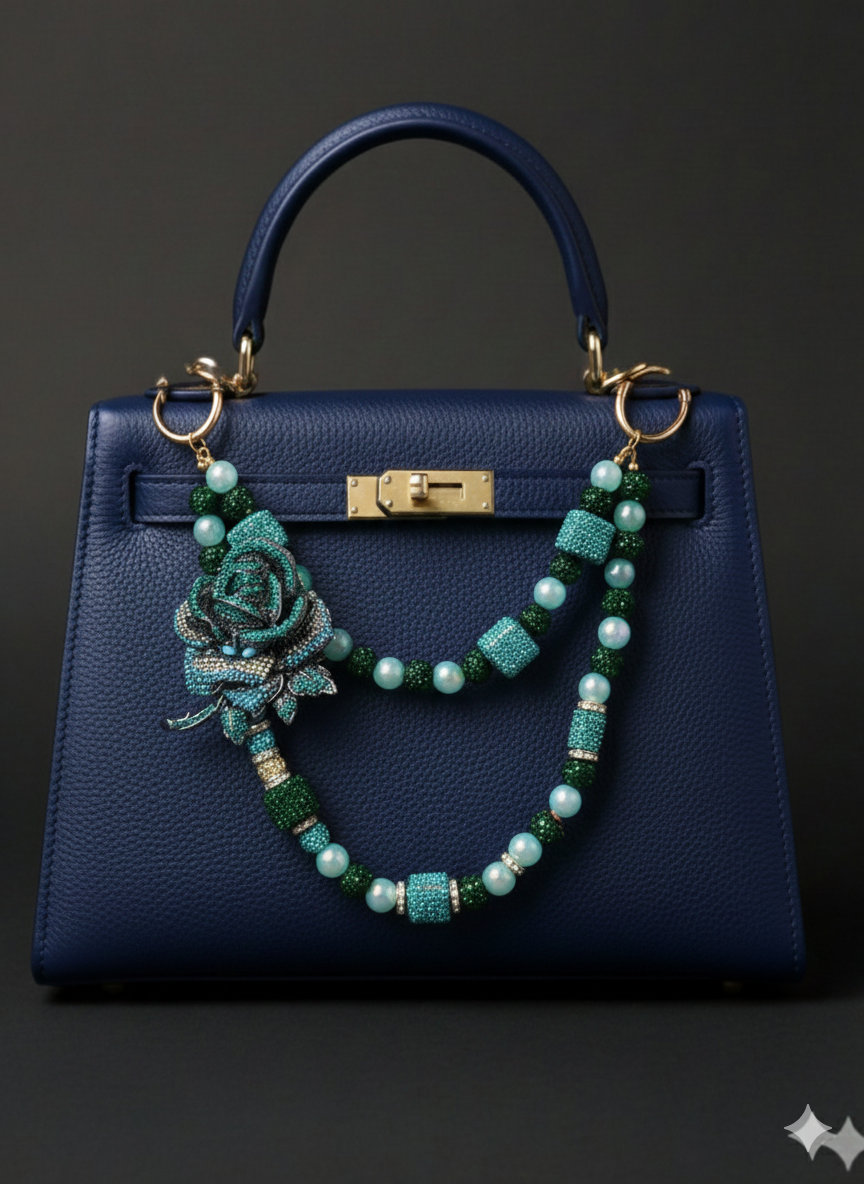 Handmade Luxury BagChain Blue & green