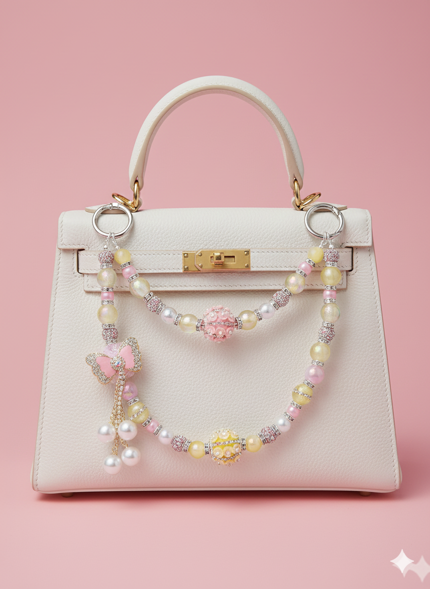Handmade Luxury bagchain Pastel Pearl Drip