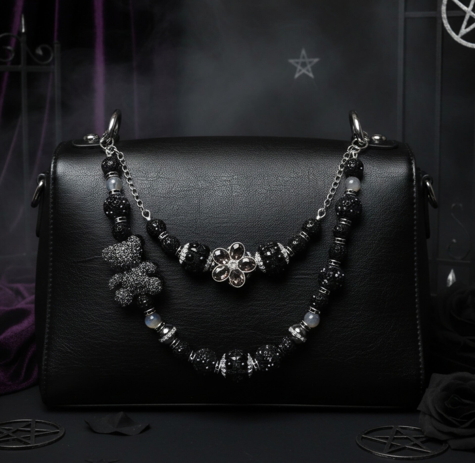 Handmade Luxury Bagchain Midnight Teddy