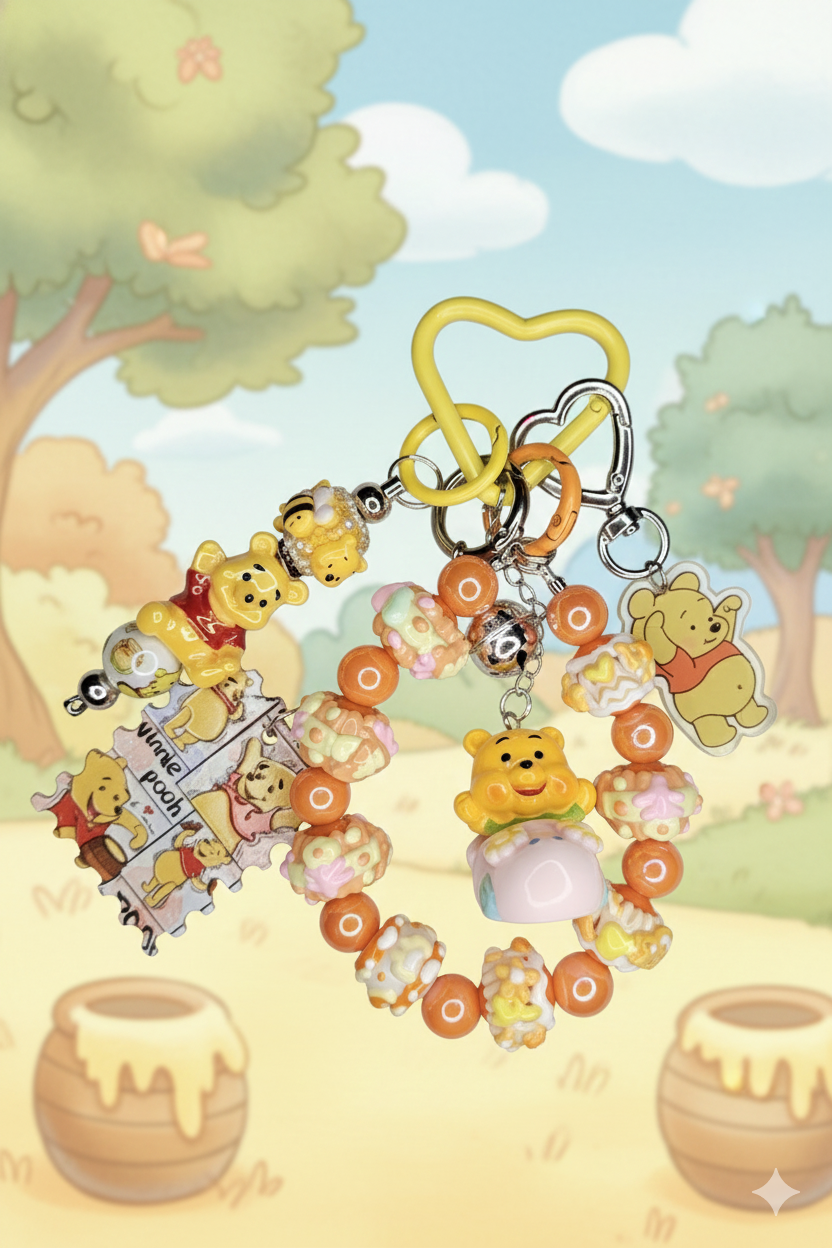 Handmade Winnie the Pooh bagcharm